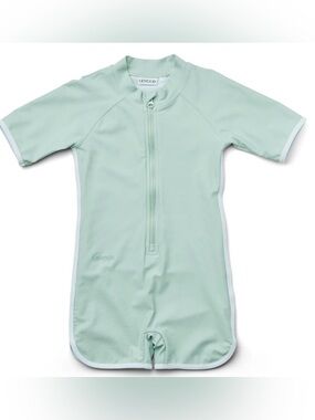 Liewood Lake Shore Blue Zip-Front Kids One-Piece Swim Suit